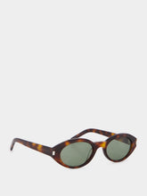 Saint Laurent SL 567 Havana Rounded Cat-Eye Sunglasses