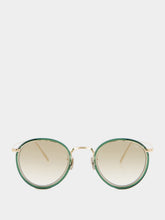 Eyevan Green and Gold 717-E Oval Sunglasses