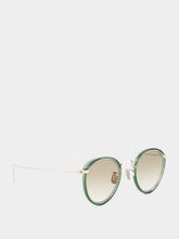 Eyevan Green and Gold 717-E Oval Sunglasses