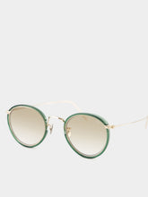 Eyevan Green and Gold 717-E Oval Sunglasses