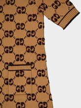 Gucci Wool Camel Bouclé Jacquard Mini Dress