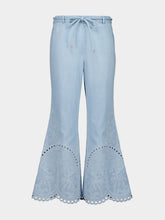 Zimmermann Ice Storm Daylight Cropped Cotton Flared Trousers