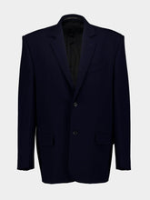 Balenciaga Single-Breasted Navy Blazer