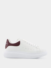 Alexander McQueen White and Burgundy Oversized Sneakers