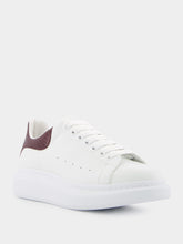Alexander McQueen White and Burgundy Oversized Sneakers