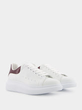 Alexander McQueen White and Burgundy Oversized Sneakers