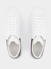 Alexander McQueen White and Burgundy Oversized Sneakers