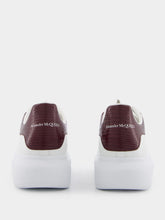 Alexander McQueen White and Burgundy Oversized Sneakers