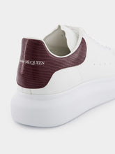 Alexander McQueen White and Burgundy Oversized Sneakers