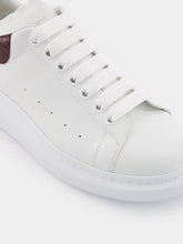 Alexander McQueen White and Burgundy Oversized Sneakers