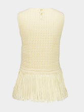 Zimmermann Cream Indra Crochet Fringe Tank