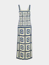 Alémais Blue Dolly Crochet Cotton Midi Dress