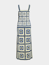 Alémais Blue Dolly Crochet Cotton Midi Dress