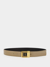 Saint Laurent Light Cumin Lacquered Leather Belt
