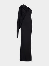 Saint Laurent One Shoulder Jersey Maxi Dress