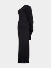 Saint Laurent One Shoulder Jersey Maxi Dress