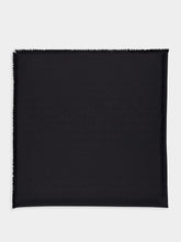 Saint Laurent Black Jacquard Organic Silk Scarf