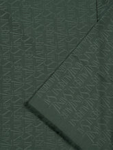 Saint Laurent Dark Green Logo Jacquard Wool Silk Scarf