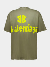 Balenciaga Army Green Tape Logo T-Shirt
