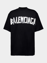 Balenciaga Faded Black Tape Logo T-Shirt