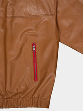 Gucci Brown Leather Bomber Jacket