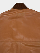 Gucci Brown Leather Bomber Jacket