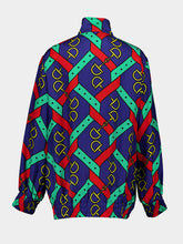 Gucci Horsebit Strap-Print Silk Jacket
