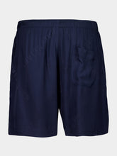 Balenciaga Dark Navy Fluid Logo Jacquard Pyjama Shorts