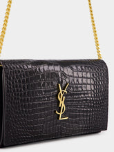 Saint Laurent Black Cassandre Clutch