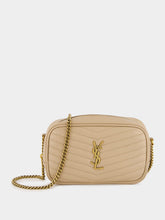 Saint Laurent Beige Quilted Leather Mini Lou Camera Bag