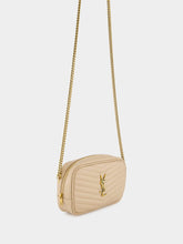 Saint Laurent Beige Quilted Leather Mini Lou Camera Bag