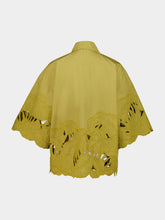 Zimmermann Moss Embroidered Cotton Cut-Out Shirt