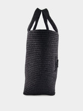 Saint Laurent Black Raffia Crochet Tote Bag