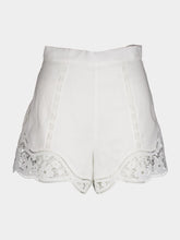 Zimmermann August Broderie Lace Trimmed White Shorts