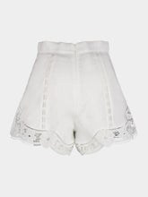 Zimmermann August Broderie Lace Trimmed White Shorts