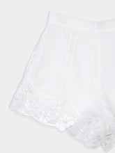 Zimmermann August Broderie Lace Trimmed White Shorts