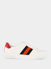 Gucci White Plume Leather Sneakers