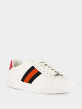 Gucci White Plume Leather Sneakers