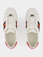 Gucci White Plume Leather Sneakers