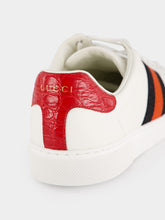 Gucci White Plume Leather Sneakers