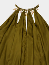 Zimmermann Olive Silk Sleeveless Halterneck Blouse