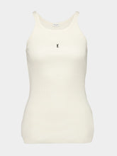 Saint Laurent Logo-Embroidered Ribbed Tank Top