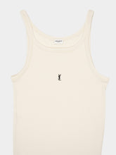 Saint Laurent Logo-Embroidered Ribbed Tank Top