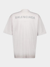 Balenciaga Chalk White Reflective-Logo Cotton T-Shirt