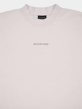 Balenciaga Chalk White Reflective-Logo Cotton T-Shirt