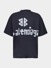 Balenciaga Black Tape Type T-Shirt Medium Fit Faded Washed