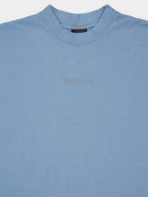 Balenciaga Grey Blue Reflective Back Logo T-Shirt