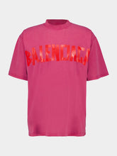 Balenciaga Raspberry Logo Medium Fit T-Shirt
