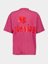 Balenciaga Raspberry Logo Medium Fit T-Shirt