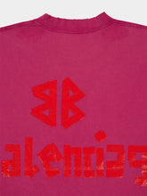 Balenciaga Raspberry Logo Medium Fit T-Shirt